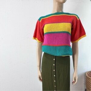 ROSANNA knitting sweatshirt Boxy Colorful Striped Knit